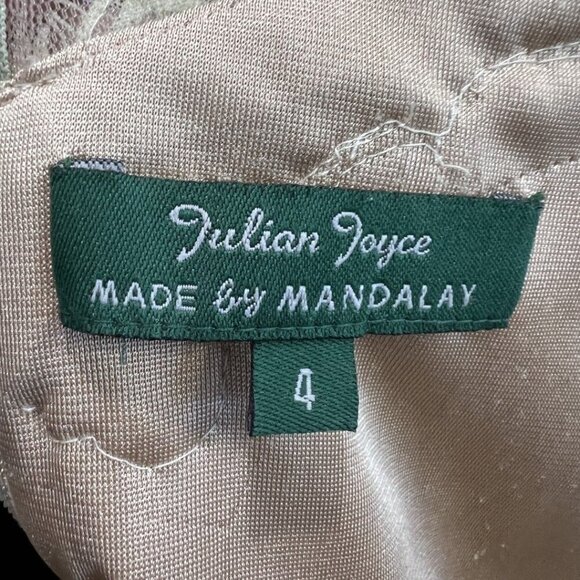 NWT Julian Joyce by Mandalay Gold Lace Sheath Dress $595 - Picture 10 of 12